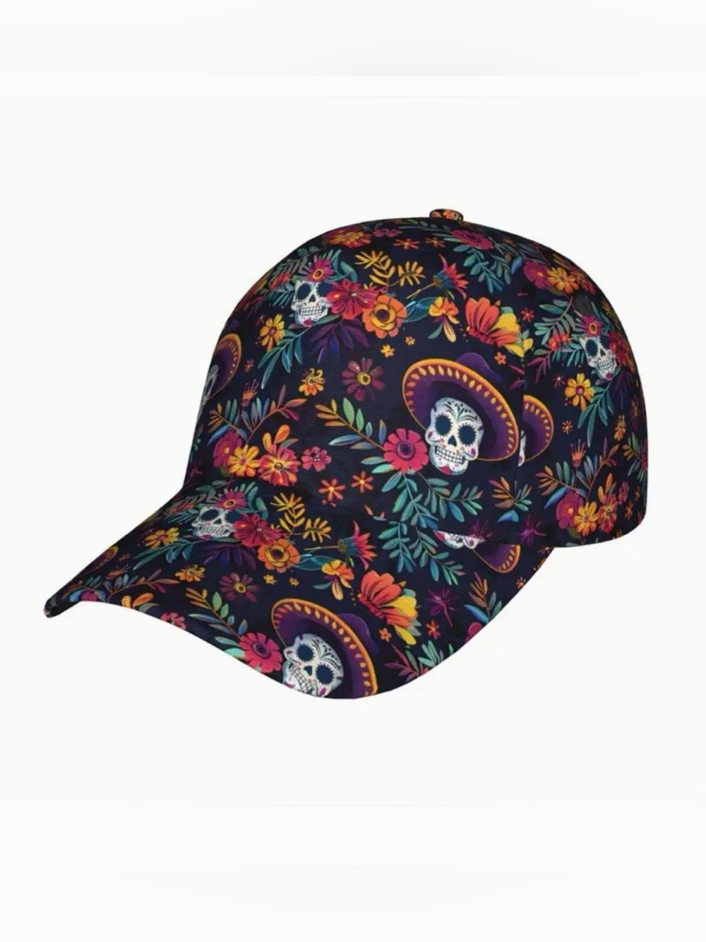 Day of the Dead Sugar Skull Skeleton Baseball Cap Mexican Design Unisex NEW